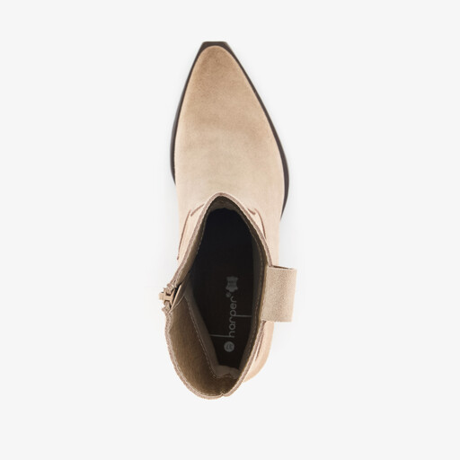 Suede dames western laarzen beige