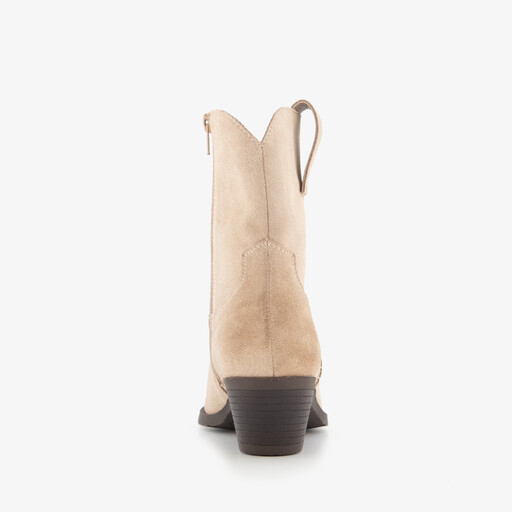 Suede dames western laarzen beige