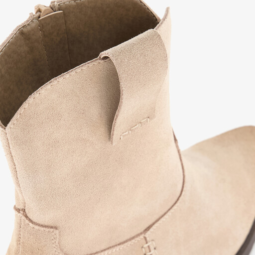 Suede dames western laarzen beige