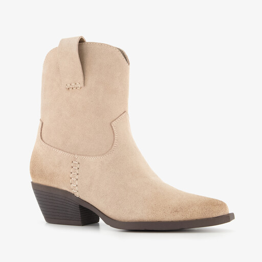 Suede dames western laarzen beige