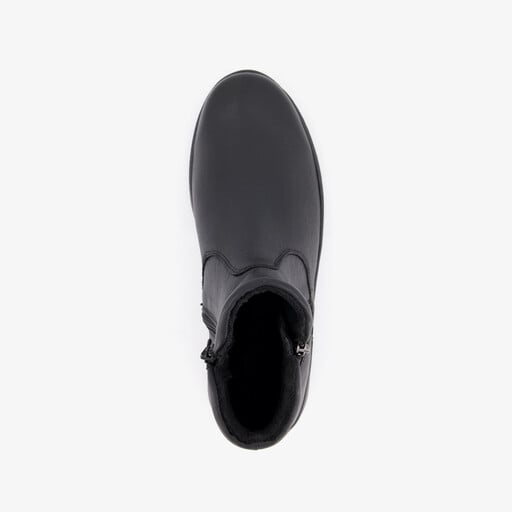 Leren dames enkellaarsjes zwart