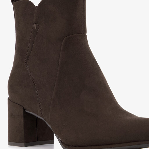 Dames enkellaarsjes met hak bruin