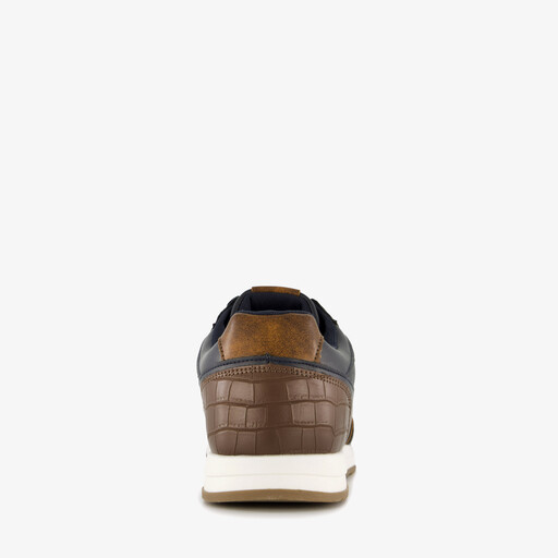 Heren sneakers blauw cognac