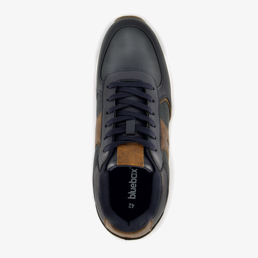 Heren sneakers blauw cognac