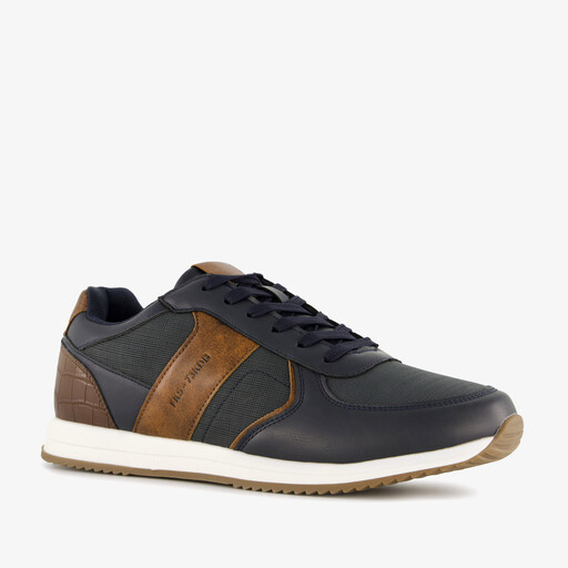 Heren sneakers blauw cognac