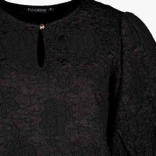 Dames top met bloemenpatroon zwart