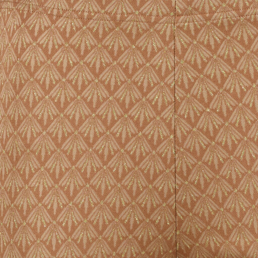 Dames flared broek met print en glitters beige goud