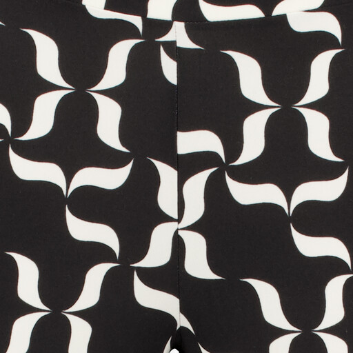 Dames flared broek met print zwart wit