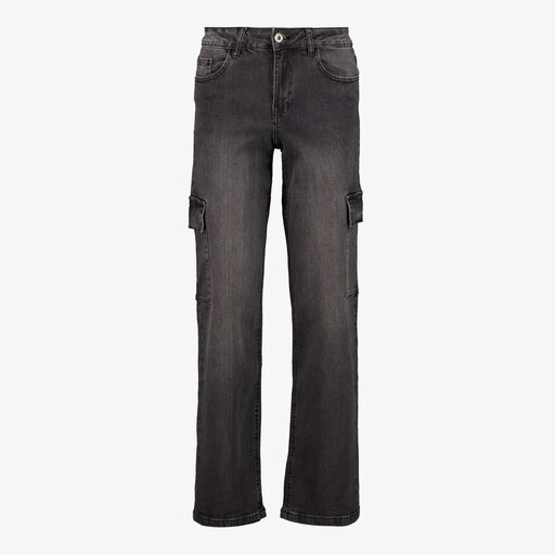 Dames cargo jeans donkergrijs