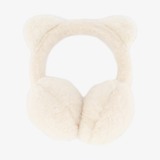 Meisjes oorwarmers met oortjes beige