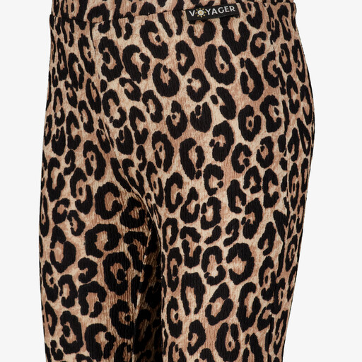 Meisjes flared broek met luipaardprint