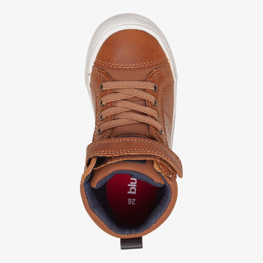 Hoge jongens sneakers cognac