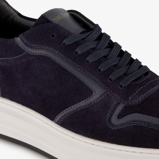 Suède heren sneakers blauw
