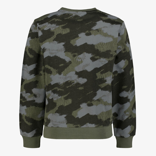 Jongens sweater met camouflageprint groen