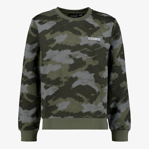 Jongens sweater met camouflageprint groen