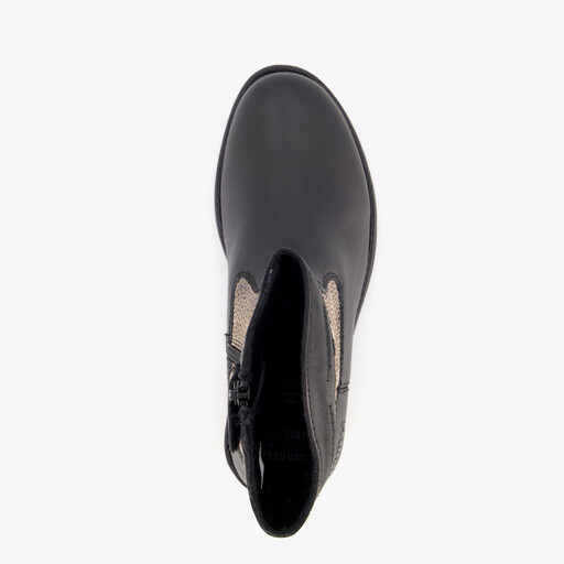 Leren meisjes western boots zwart