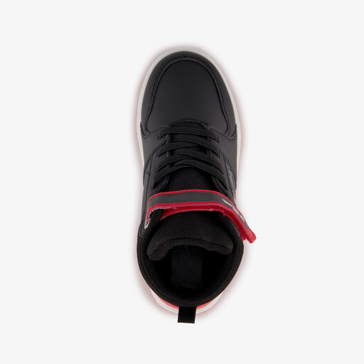 Hoge jongens sneakers met lichtjes zwart rood
