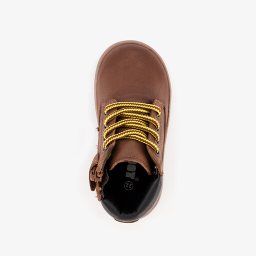 Leren jongens veterschoenen cognac