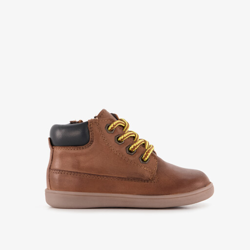 Leren jongens veterschoenen cognac