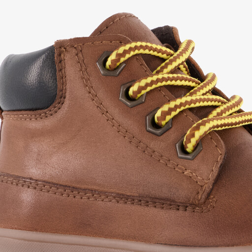 Leren jongens veterschoenen cognac