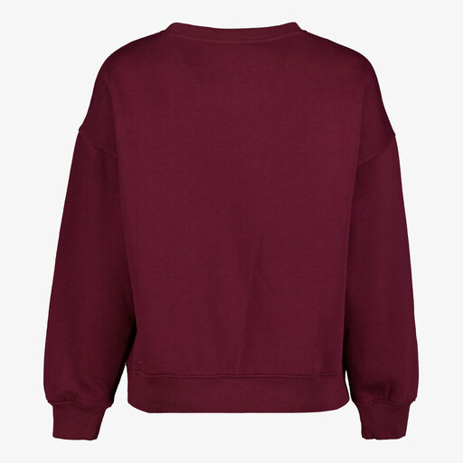 Dames sweater met hartjes bordeauxrood
