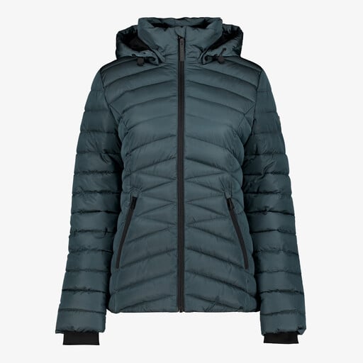 Gewatteerde dames outdoor jas blauw