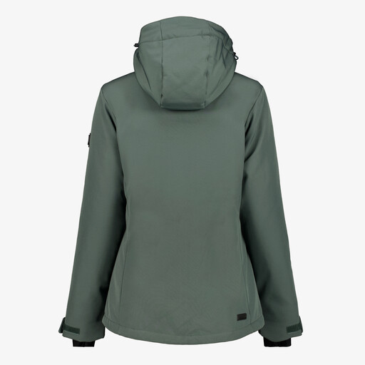 Gewatteerde dames softshell jas groen