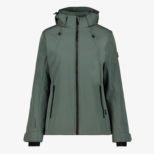Gewatteerde dames softshell jas groen