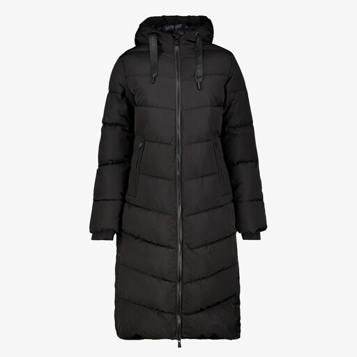 Gewatteerde dames parka outdoor jas zwart