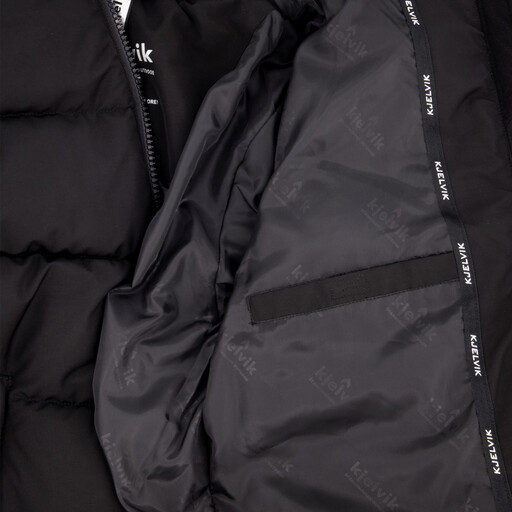 Gewatteerde dames parka outdoor jas zwart