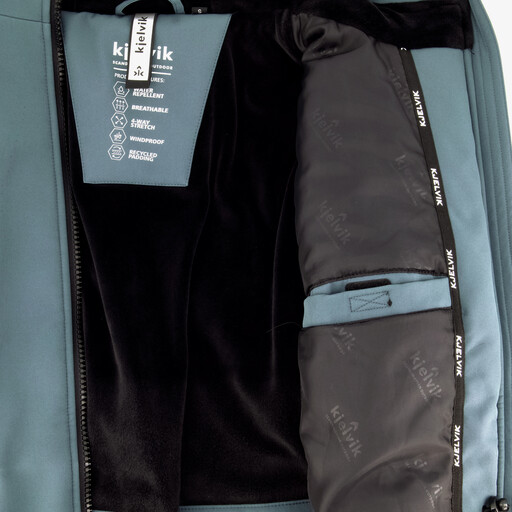 Gewatteerde dames softshell jas blauw