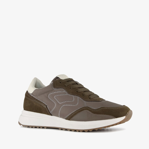 Suede dames sneakers kaki bruin