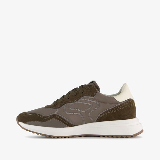 Suede dames sneakers kaki bruin