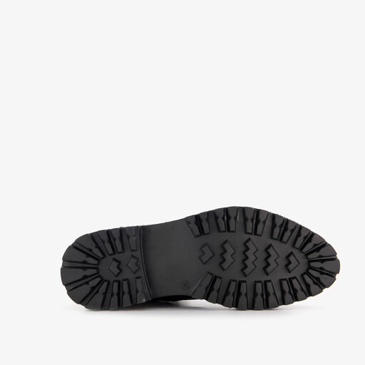 Leren dames veterboots zwart