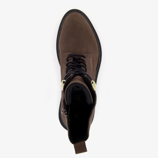 Leren dames veterboots bruin