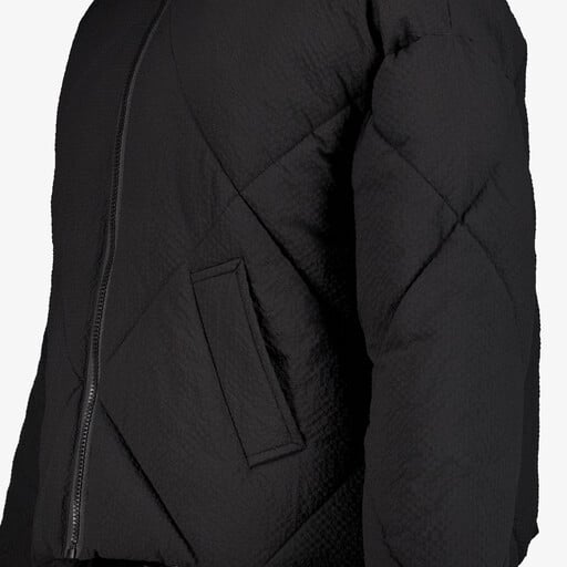 Gewatteerde dames jas zwart