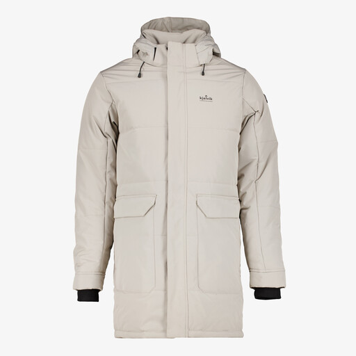 Gewatteerde heren softshell jas beige