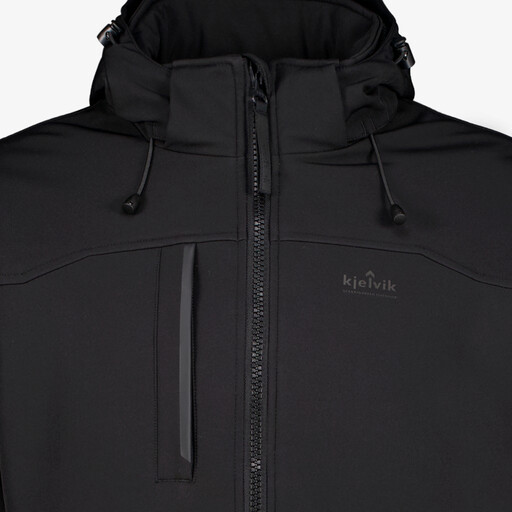 Gewatteerde heren softshell jas zwart