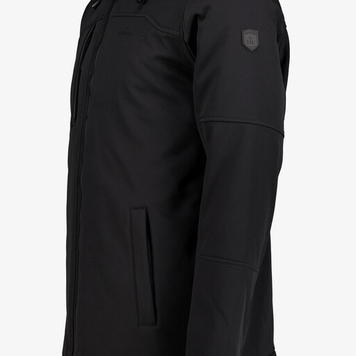 Gewatteerde heren softshell jas zwart