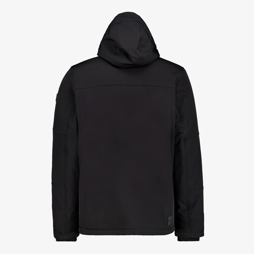 Gewatteerde heren softshell jas zwart