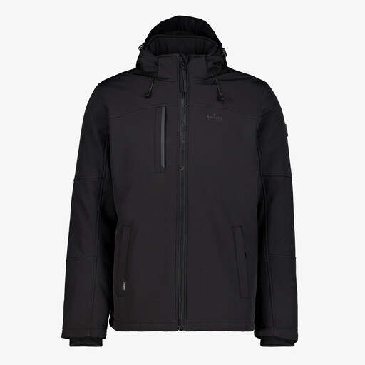 Gewatteerde heren softshell jas zwart