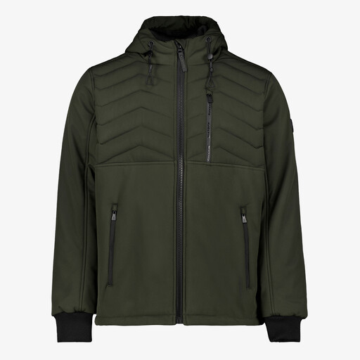 Gewatteerde heren softshell jas groen