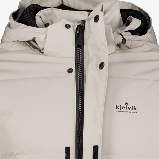 Gewatteerde heren softshell jas beige