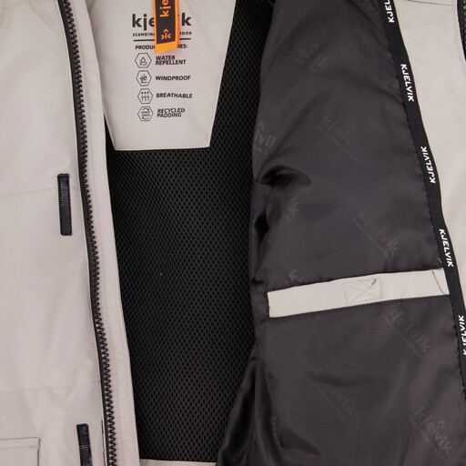 Gewatteerde heren softshell jas beige