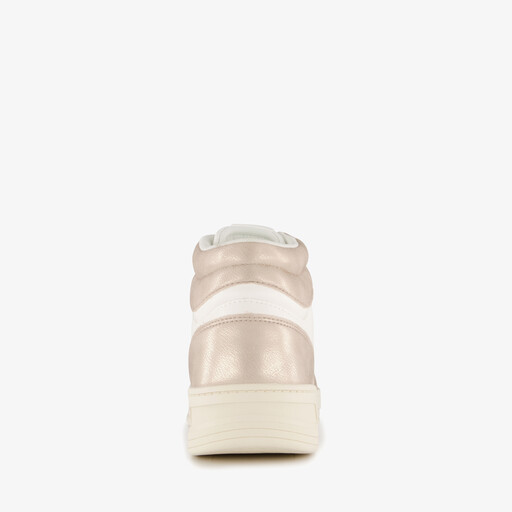 Hoge dames sneakers goud wit