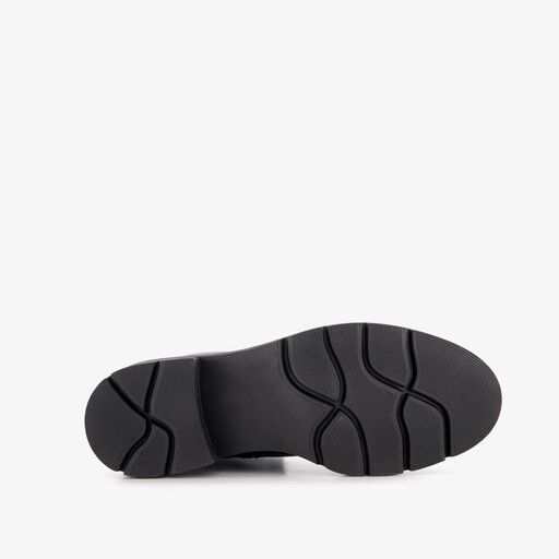 Leren dames veterboots zwart