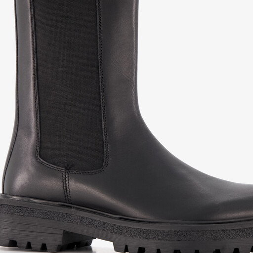 Leren dames Chelsea boots zwart