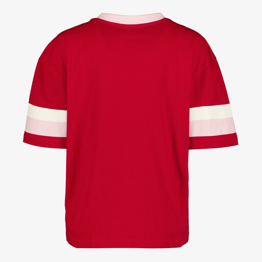 Dames baseballshirt rood wit