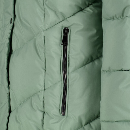 Gewatteerde dames winterjas groen