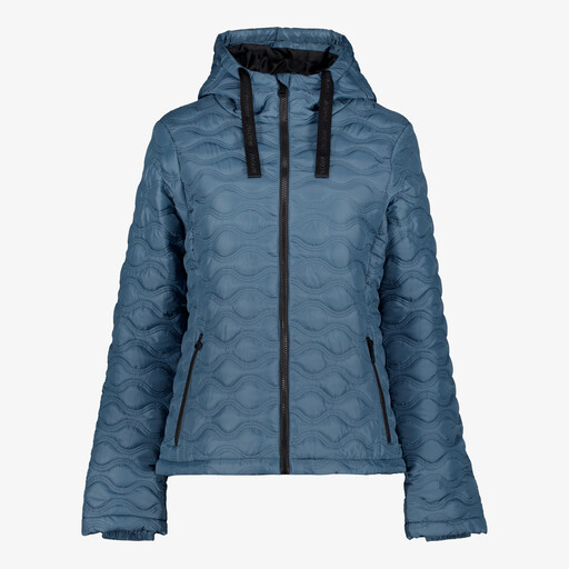 Gewatteerde dames jas blauw